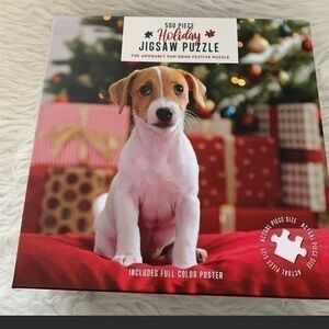 New 500 Piece Jigsaw Puzzle "Adorably Paw-some Festive" Puppy Dog Gift Christmas